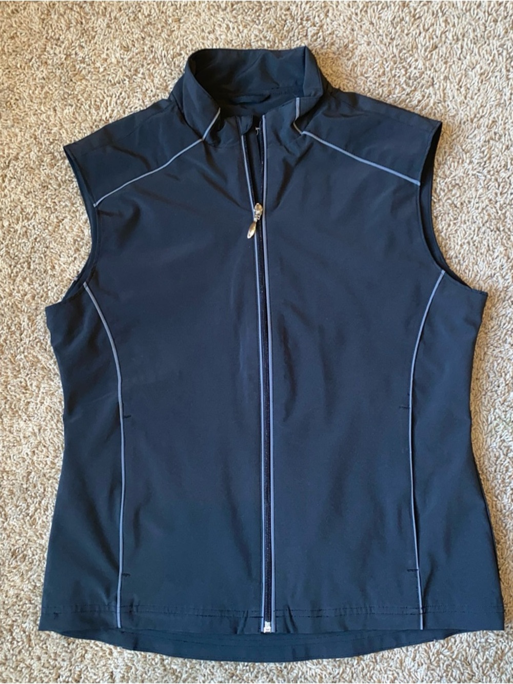 Glen Echo Golf Vest Women's M Black Sleeveless Full Zip Stretch Water Resistant